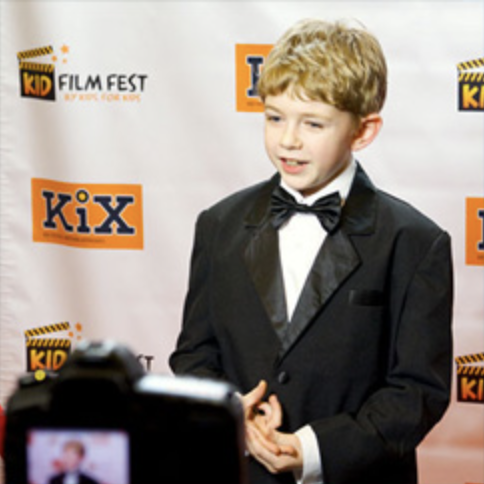 Photo of Aven at the Kix Kids film festival