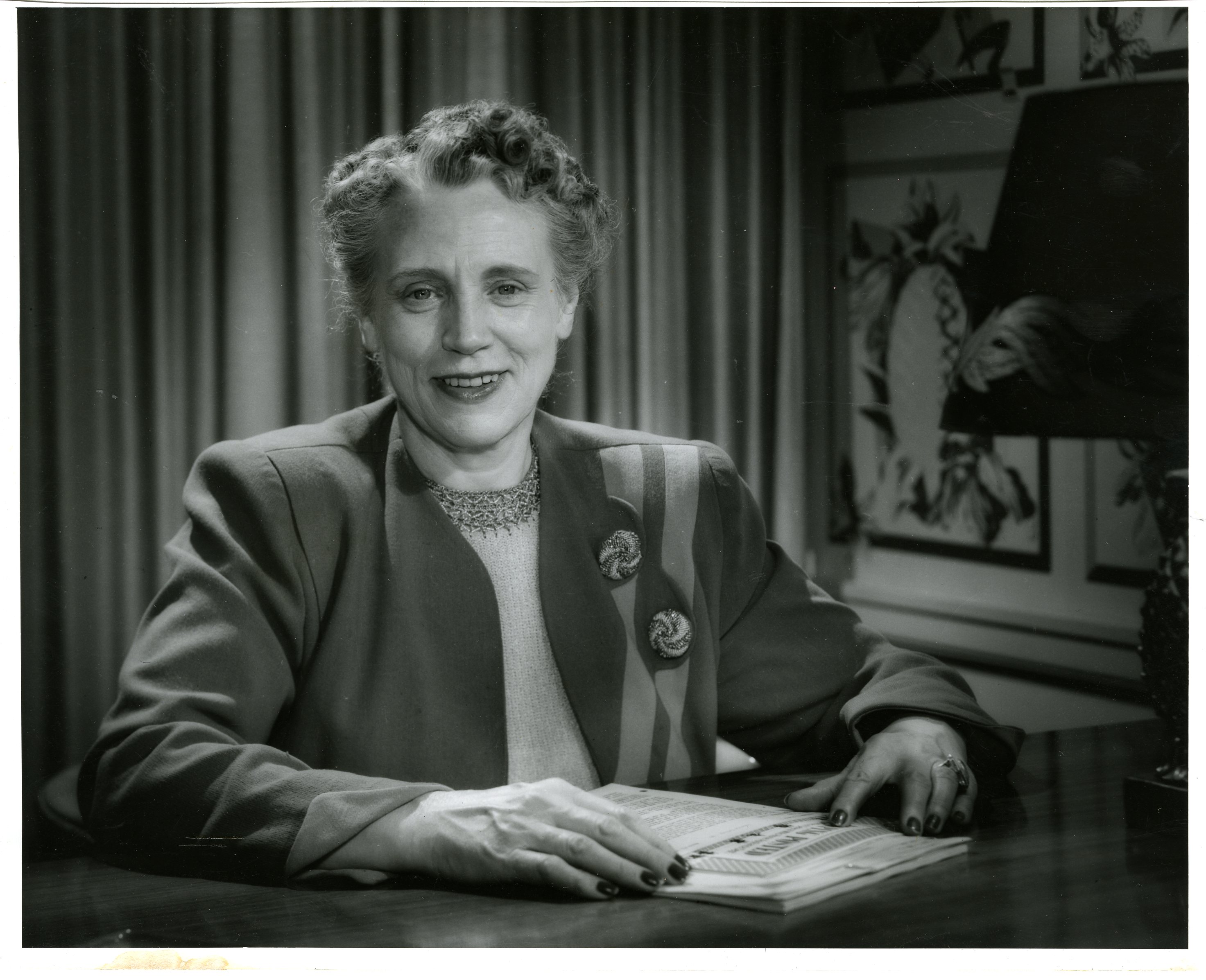 Janette Kelley at her desk in the 1950s