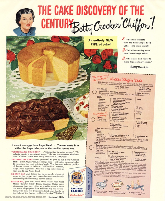 Chiffon cake ad from 1948